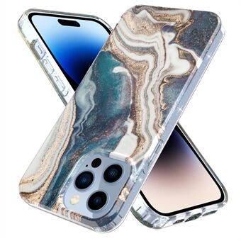 Drop-proof Phone Case For iPhone 14 Pro, GW18 IMD Marble Pattern Scratch-resistant PC+TPU Phone Cover