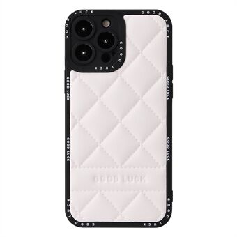 For iPhone 14 Pro PU Leather + PC + TPU Phone Cover Full Body Protection Rhombic Grid Texture Phone Case