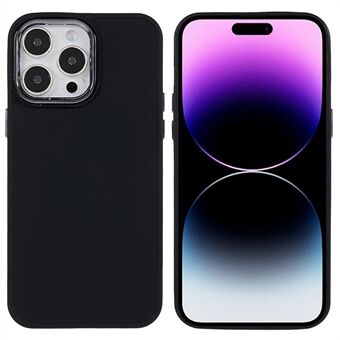 For iPhone 14 Pro Anti-scratch Cell Phone Case Electroplating Camera Lens Ring Soft TPU Phone Cover