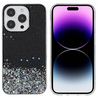 For iPhone 14 Pro Starry Sky Epoxy Mobile Phone Case Cover Soft TPU Shockproof Anti-Scratch Sparkle Cover