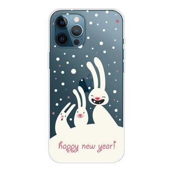 Drop-proof Slim TPU Cover for iPhone 14 Pro, Christmas Pattern Printing Anti-scratch Phone Case