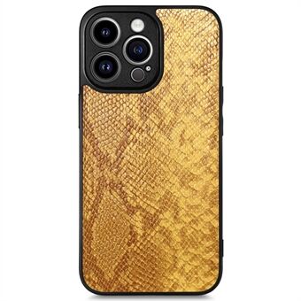 For iPhone 14 Pro Precise Cutout Slim Phone Case Snake Texture PU Leather Coated TPU Back Cover