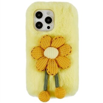 Winter Furry Phone Case for iPhone 14 Pro Shockproof Cover Protective Shell with 3D Plush Doll