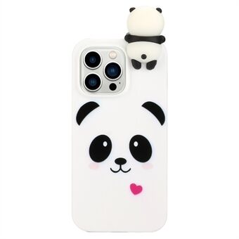 Pattern Printing Phone Case for iPhone 14 Pro, Anti-drop Flexible TPU Back Cover with 3D Animal Figure