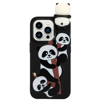 TPU Phone Case for iPhone 14 Pro, Pattern Printing Anti-scratch Shockproof Cover with 3D Figure