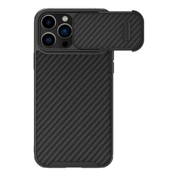 NILLKIN For iPhone 14 Pro Carbon Fiber Magnetic PC + TPU Case Slide Camera Protection Phone Cover Compatible with MagSafe