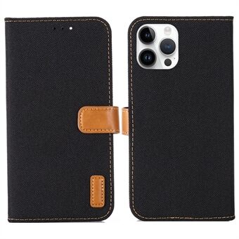 Shockproof Flip Phone Case For iPhone 14 Pro, Oxford Cloth Texture Anti-scratch Mobile Phone Cover with Wallet Stand