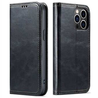 For iPhone 14 Pro Retro Texture Dual Stitching Line PU Leather Phone Wallet Case Anti-drop Stand Cover