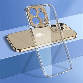 For iPhone 14 Pro Anti-Yellowing Hard PC Back Case Camera Protection Frame Crystal Clear Phone Cover