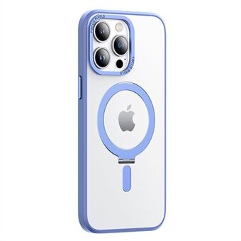 For iPhone 14 Pro Magnetic Phone Case Compatible with Magsafe, Electroplating Camera Frame Design PC+TPU Shockproof Kickstand Cover