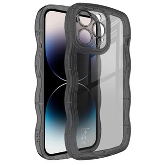 IMAK UX-8 Series Protective Case for iPhone 14 Pro Transparent Back Cover Wavy Shape Soft TPU Phone Case