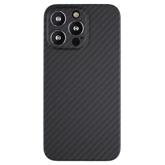 For iPhone 14 Pro Mobile Phone Protective Cover, Fall Resistant Precise Cutout Carbon Fiber Texture Aramid Fiber Back Case - Matte Black