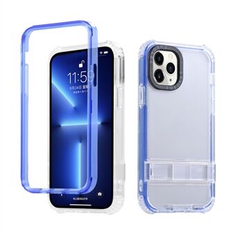 For iPhone 14 Pro Hidden Kickstand Design TPU + PC Phone Shockproof Case Transparent Back Anti-scratch Cover