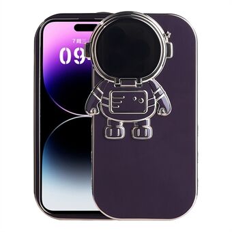 For iPhone 14 Pro Anti-fall Phone Case Spaceman Design Phone Cover Kickstand with Camera Lens Cover