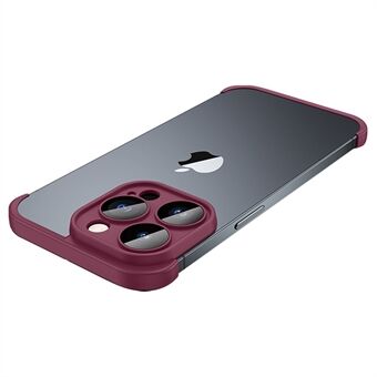 Metal Bumper Case for iPhone 14 Pro , Slim Frame Lens Cover Shock-Absorbent No-Backplate Phone Protector