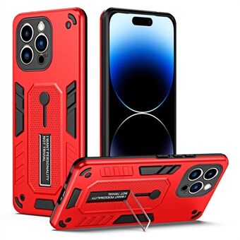 For iPhone 14 Pro Soft TPU Hard PC Phone Case Finger Grip Kickstand Rugged Shockproof Cover