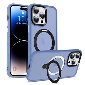 For iPhone 14 Pro Magnetic Phone Case Compatible with MagSafe PC+TPU Ring Kickstand Protective Cover