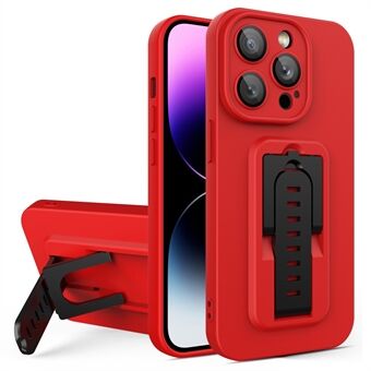 For iPhone 14 Pro Glass Camera Film Hard PC+TPU Phone Cover Adjustable Kickstand Phone Case