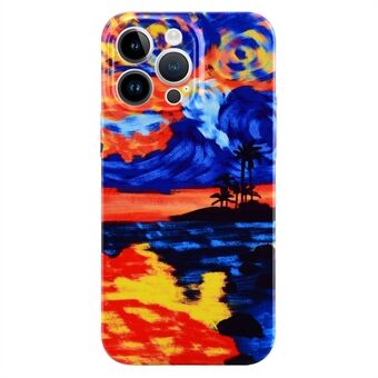 For iPhone 14 Pro Sunset Pattern Printing Cell Phone Case Hard PC Drop-proof Cover