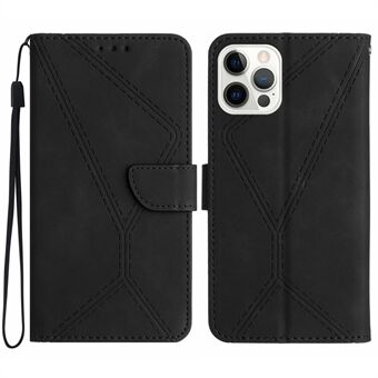 HT05 Phone Flip Case for iPhone 14 Pro Magnetic Clasp Wallet Shell Skin-touch PU Leather Cover