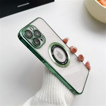 For iPhone 14 Pro Magnetic PC Phone Case Acrylic Magnifier Design Logo View Clear Electroplating Cover