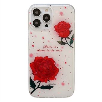 For iPhone 14 Pro Rose Flower IMD Process Phone Case Soft TPU Shockproof Cover