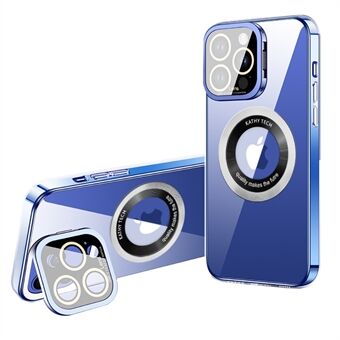 For iPhone 14 Pro Magnetic Phone Case Camera Lens Frame Kickstand Electroplating TPU Cover