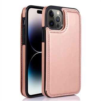 For iPhone 14 Pro Crazy Horse Texture Card Holder Kickstand Cover Leather Coated TPU Phone Case