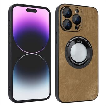 For iPhone 14 Pro PU Leather+PC+TPU Phone Case Skin-touch Magnetic Phone Cover with Lens Protector