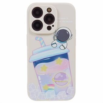 For iPhone 14 Pro Cartoon Astronaut Pattern Printing Phone Case Soft TPU Shockproof Cover