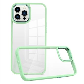 For iPhone 14 Pro PC+TPU Clear Case Metal Camera Frame Protective Phone Cover