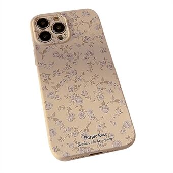 For iPhone 14 Pro Retro Flower Pattern Phone Case Anti-scratch Phone TPU Back Cover