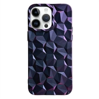 For iPhone 14 Pro Shockproof Cover Electroplating Honeycomb Prism Pattern Soft TPU Phone Case