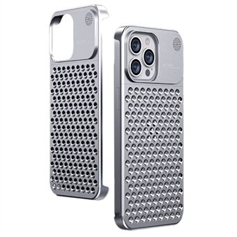 Heat Dissipation Phone Case for iPhone 14 Pro , Aluminum Alloy + Silicone Hollow Hole Phone Cover