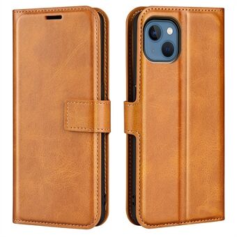 For iPhone 14 Plus 6.7 inch Textured PU Leather Side Magnetic Closure Phone Case Wallet Stand Shell