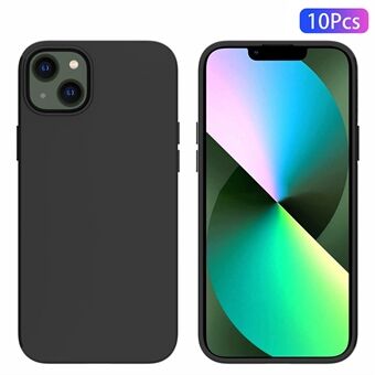 For iPhone 14 Plus 6.7 inch 10Pcs / Pack Dual-sided Matte Finish Soft TPU Phone Protective Case Drop-proof Cover - Black