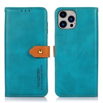 KHAZNEH for iPhone 14 Plus 6.7 inch Phone Protector Foldable Stand Shell Dual Color Leather Flip Wallet Phone Case with Buckle