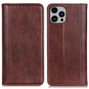 For iPhone 14 Plus 6.7 inch Litchi Texture Wallet Phone Case Split Leather Stand Hidden Magnetic Absorption Anti-Scratch Full Protective Cover