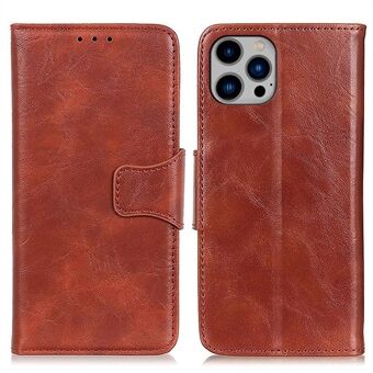 For iPhone 14 Plus 6.7 inch Anti-drop Full Coverage Phone Cover Crazy Horse Texture Phone Protection Split Leather Case Viewing Stand Flip Wallet Shockproof Shell