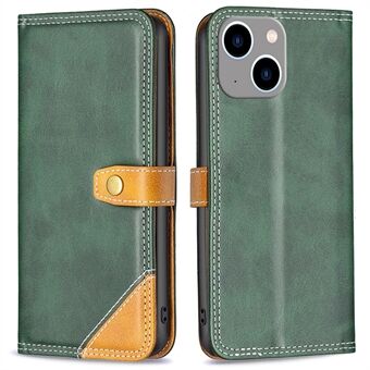 BINFEN COLOR BF Leather Series-8 for iPhone 14 Plus 6.7 inch Full Protection Phone Cover 12 Style Double Stitching Lines Splicing Leather Case Card Holder Stand Cellphone Shell