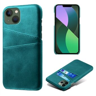 Drop-proof Phone Case for iPhone 14 Plus 6.7 inch, PU Leather Coated Hard PC Phone Shell with Dual Card Slots