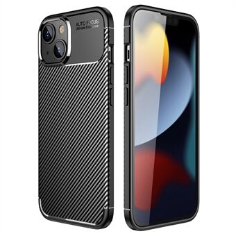 For iPhone 14 Plus 6.7 inch Drop Tested Shockproof Phone Case Anti-Scratch Carbon Fiber Texture Soft TPU Back Cover