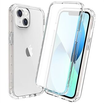 For iPhone 14 Plus 6.7 inch 3-in-1 Hybrid PC + TPU Full Body Protection Cover Gradient Scratch-resistant Phone Shell Case with PET Screen Protector