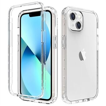 For iPhone 14 Plus 6.7 inch Well-protected Transparent TPU + PC Hybrid Case Gradient Color Mobile Phone Cover