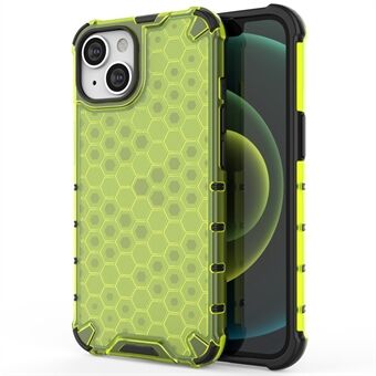 Honeycomb Textured Shockproof Phone Case for iPhone 14 Plus 6.7 inch, Soft TPU + Hard PC Back Cover