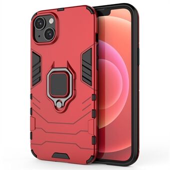 For iPhone 14 Plus 6.7 inch Anti-fall Phone Case TPU + PC Drop-resistant Protective Cover with Ring Kickstand