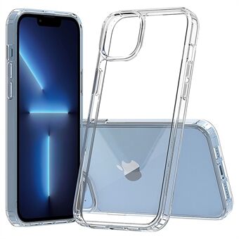 For iPhone 14 Plus 6.7 inch Scratch Resistant Mobile Phone Case Transparent Hard Acrylic Back + Soft TPU Edge Cover