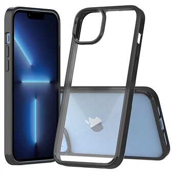 For iPhone 14 Plus 6.7 inch Transparent Anti-drop Phone Case Hard Acrylic + Soft TPU Hybrid Cover