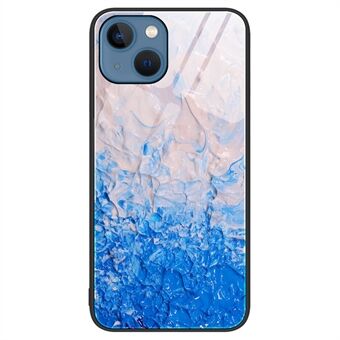 For iPhone 14 Plus 6.7 inch Fall Resistant Phone Case Tempered Glass + PC + TPU Marble Pattern Cover