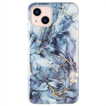 Soft TPU Case for iPhone 14 Plus 6.7 inch, IMD Marble Pattern Shockproof Anti-fall Mobile Phone Shell